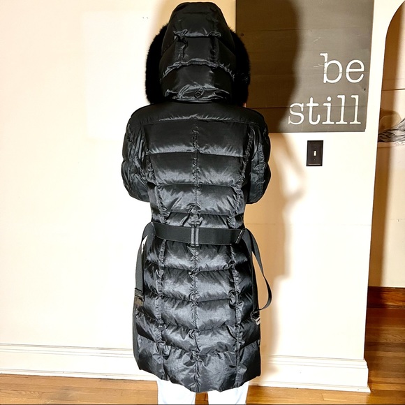 Burberry Blue Fox Goose Down Hood Puffer Coat Jacket - Picture 10 of 11